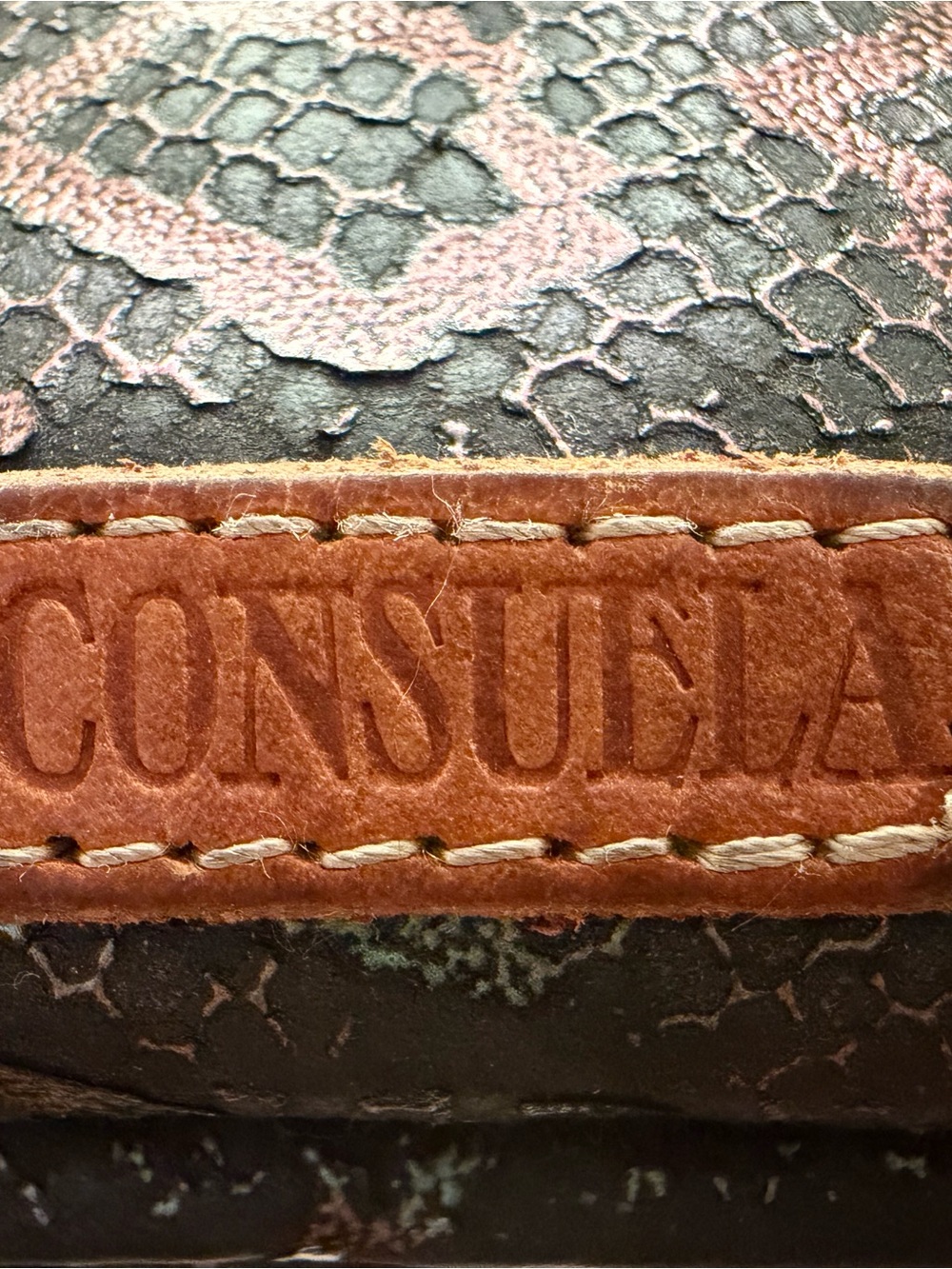 Consuela Black and Brown Textured Wallet with Logo Patch - Picture 3 of 11